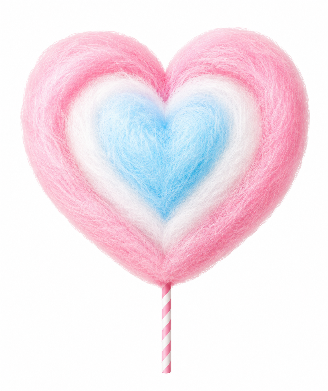 Algodón de azúcar con forma corazón