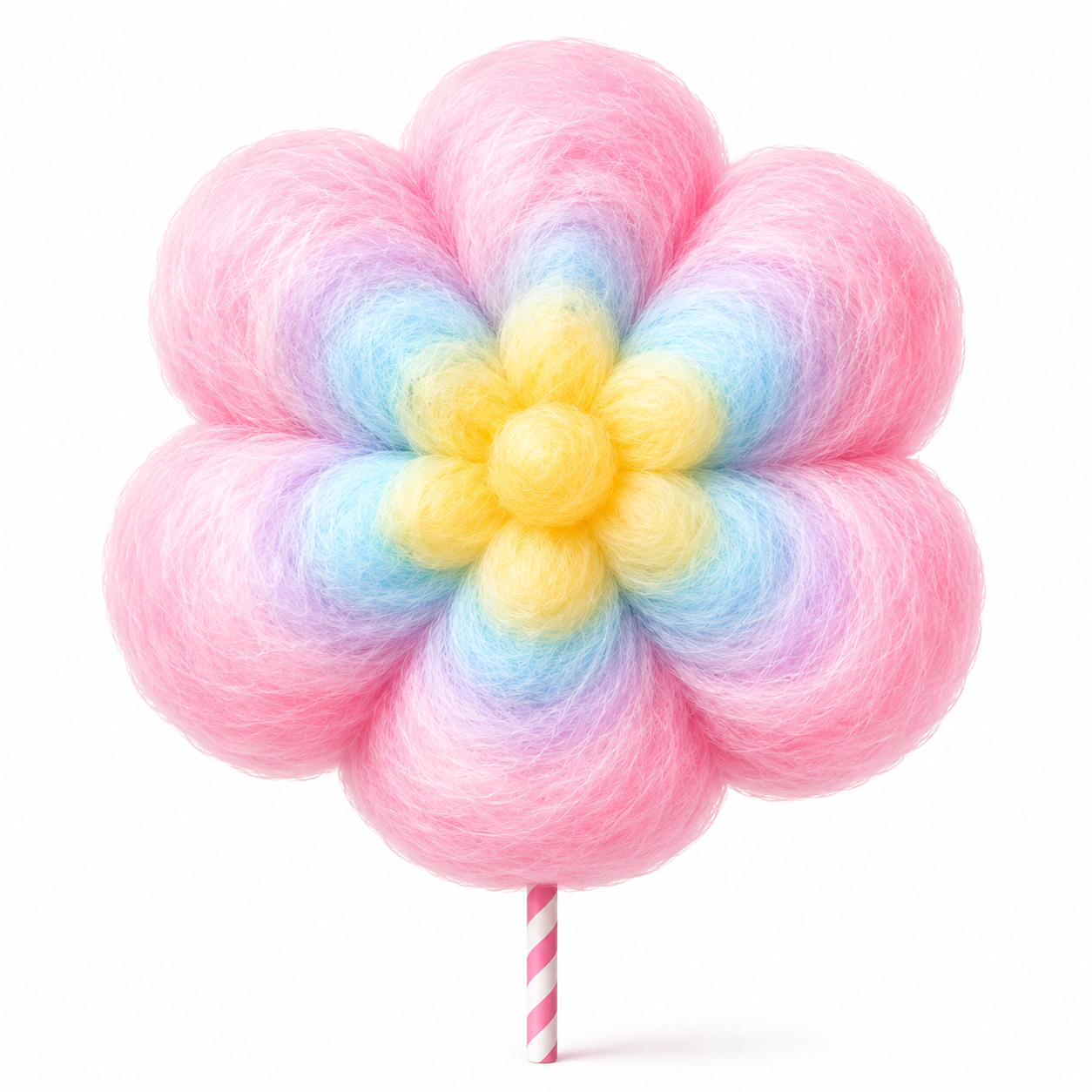 Algodón de azúcar con forma flor